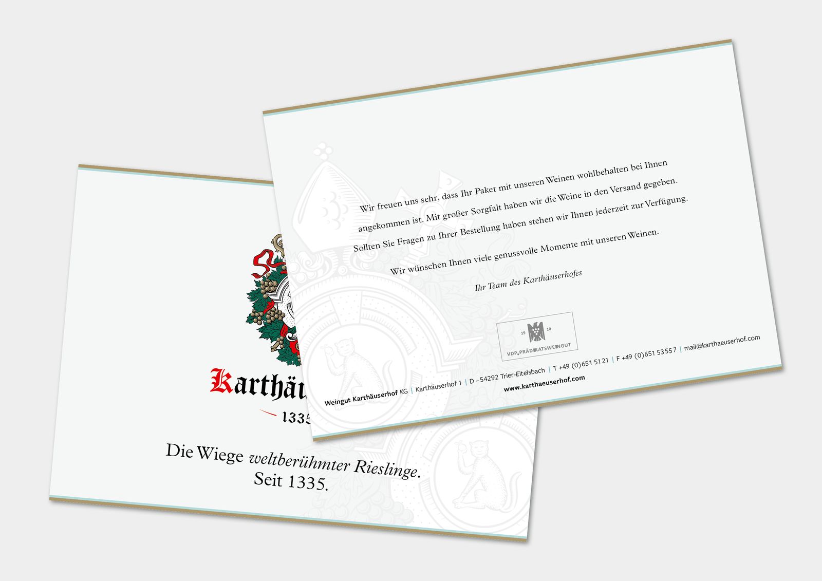 Beileger für Weinkarton Karthaeuserhof – Ansicht 1